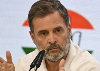 New Delhi, India - April 30, 2025: Congress Party Leader of Opposition(Lok Sabha) Rahul Gandhi, during  the press conference at AICC Office,   in New Delhi, India, on Wednesday, April 30, 2025.  (Photo by RAJ K RAJ / Hindustan Times)