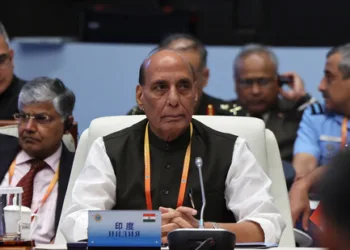 India's Defence Minister Rajnath Singh attends the Shanghai Cooperation Organisation (SCO) Defence Ministers' Meeting in Qingdao, Shandong province, China June 26, 2025. REUTERS/Florence Lo