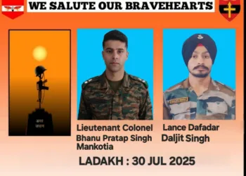 ലഡാക്കിൽ സൈനിക വാഹനവ്യൂഹത്തിന് മുകളിലേക്ക് പാറ ഇടിഞ്ഞുവീണ് അപകടം ; രണ്ട് സൈനികർക്ക് വീരമൃത്യു