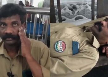 പോലീസ് ജീപ്പിൽ ബസ് തട്ടി, കെഎസ്ആർടിസി ഡ്രൈവറെ പഞ്ഞിക്കിട്ട് പോലീസ്