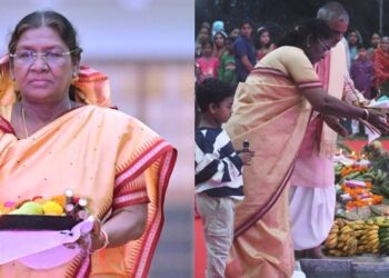 പ്രകൃതിയുടെയും പരിസ്ഥിതിയുടെയും സംരക്ഷണത്തിന്റെ സന്ദേശം ; ഛാത്ത് പൂജയിൽ പങ്കെടുത്ത് രാഷ്ട്രപതി ദ്രൗപദി മുർമു
