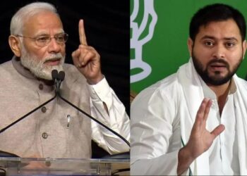 പോസ്റ്ററുകളിൽ പോലും ലാലുപ്രസാദ് യാദവിന്റെ ചിത്രം വയ്ക്കാൻ മകന് നാണക്കേട് ; തേജസ്വി ജംഗിൾ രാജിന്റെ രാജകുമാരനാണെന്ന് മോദി