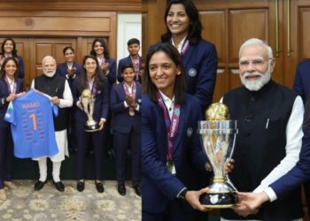മോദിക്ക് ‘നമോ’ ജെഴ്സി സമ്മാനിച്ച് ക്യാപ്റ്റൻ ; ഇന്ത്യയുടെ അഭിമാന താരങ്ങളെ ആദരിച്ച് പ്രധാനമന്ത്രി