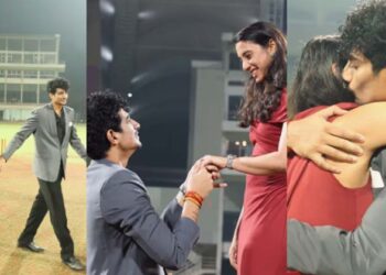 അവൾ യെസ് പറഞ്ഞു: ലോകകപ്പ് വേദിയിലെത്തിച്ച് സ്മൃതിയ്ക്ക് പലാഷിന്റെ സർപ്രൈസ് പ്രൊപ്പോസൽ: വീഡിയോ