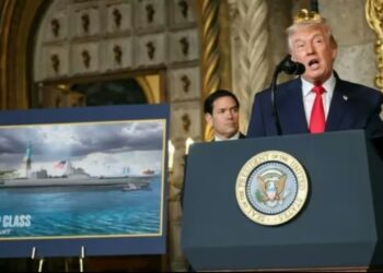 ‘ട്രംപ്-ക്ലാസ്’ ; പുതിയ യുദ്ധക്കപ്പലിന് സ്വന്തം പേരിട്ട് ട്രംപ് ; യുഎസ് ചരിത്രത്തിലെ ഏറ്റവും വലിയ യുദ്ധക്കപ്പലെന്ന് പ്രഖ്യാപനം