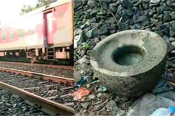 കൊച്ചിയിൽ ട്രെയിൻ അട്ടിമറി ശ്രമം ?: ട്രാക്കിൽ ആട്ടുകല്ല്