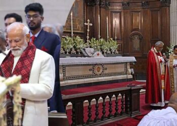 ക്രിസ്മസ് ആഘോഷത്തിൽ പങ്കെടുത്ത് പ്രധാനമന്ത്രി,കുർബാനയിൽ പങ്കെടുത്തു