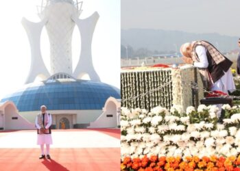 അസമീസ് ദേശീയതയുടെ ഹൃദയത്തിൽ തൊട്ട് മോദി ; സ്വാഹിദ് സ്മാരക ക്ഷേത്രം സന്ദർശിച്ചു ; അസം പ്രക്ഷോഭത്തിലെ 860 രക്തസാക്ഷികൾക്ക് ആദരാഞ്ജലികൾ അർപ്പിച്ചു