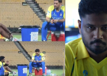 എന്തിനാണ് അധികം, ഇതുപോലെ ഒന്ന് പോരെ; ചെന്നൈ ആരാധകരെ ഇളക്കിമറിച്ച് ഒരു ചിത്രം; തിളങ്ങി ധോണിയും സഞ്ജുവും