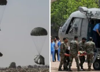 ബല്ലാരിയിൽ പാരച്യൂട്ട് പരിശീലനത്തിനിടെ അപകടം ; രണ്ട് സൈനികർക്ക് ഗുരുതര പരിക്ക്