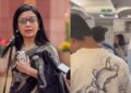 ‘തൃണമൂല്‍ കള്ളന്മാര്‍’ എന്ന മുദ്രാവാക്യവുമായി ഫ്ലൈറ്റില്‍  മഹുവ മൊയ്ത്രയ്‌ക്കെതിരെ പ്രതിഷേധം