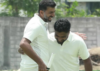 സഞ്ജുവിനെ വിറപ്പിച്ച് ബൊപ്പണ്ണയുടെ 131 കിലോമീറ്റർ വേഗതയുള്ള പന്ത്; വൈറലായി വിംബിൾഡൺ ചലഞ്ച് വീഡിയോ