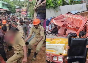 കൊട്ടാരക്കരയെ നടുക്കിയ ദുരന്തം; നീലേശ്വരത്ത് ടിപ്പർ ലോറി ബസ് സ്റ്റോപ്പിലേക്ക് മറിഞ്ഞ് വിദ്യാർത്ഥിയുൾപ്പെടെ മൂന്ന് മരണം; അഞ്ച് പേർക്ക് പരിക്ക്