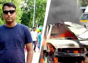 മുൻകാമുകിയെ കൊല്ലാൻ  ഓടുന്ന കാറിൽ ബോബ് വച്ചു!; യുവതിയും ഡ്രൈവറും ചാടി രക്ഷപ്പെട്ടു,യുവാവ് ജീവനോടെ കത്തിയമർന്നു
