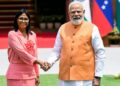 മോദിയുമായി കൂടിക്കാഴ്ച നടത്തി വെനസ്വേല ഭരണാധികാരി ഡെൽസി റോഡ്രിഗസ് ; എണ്ണ വ്യാപാരവുമായി ബന്ധപ്പെട്ട് സുപ്രധാന ചർച്ചകൾ