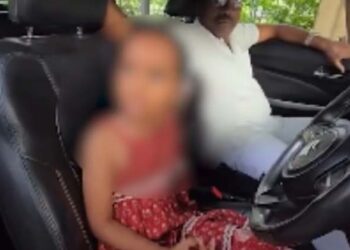 ഗിന്നസ് റെക്കോർഡിനായി ആറുവയസുകാരിയെക്കൊണ്ട് തിരക്കേറിയ റോഡിൽ കാറോടിപ്പിച്ചു; പൊലീസുകാരനായ മുത്തശ്ശന് എട്ടിന്റെ പണി!