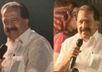 ഭരണം മാറിയിട്ടും ആ മൈക്കിന്റെ കലിപ്പ് തീർന്നിട്ടില്ല’; തഗ്ഗ് ഡയലോഗുമായി ആഭ്യന്തര മന്ത്രി രമേശ് ചെന്നിത്തല, പൂജാവേദിയിൽ കൂട്ടച്ചിരി!