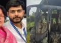 അമ്മയെ വിട്ട് ഞാൻ പോകില്ല;  കത്തുന്ന ബസിൽ അമ്മയ്ക്കായി അവസാന നിമിഷം വരെ പോരാടിയ മകൻ; ശശാങ്കിന്റെ പോരാട്ടം കണ്ണീരാകുന്നു