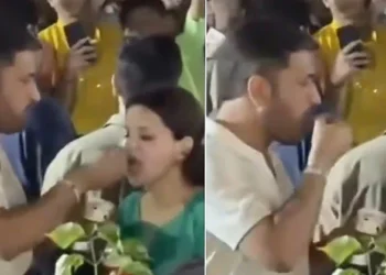 ഐസ്ക്രീം നൽകാമെന്ന് പറഞ്ഞ് പറ്റിച്ചു; സാക്ഷിയുടെ കയ്യിൽ നിന്നും അടിവാങ്ങി ധോണി; വീഡിയോ വൈറൽ